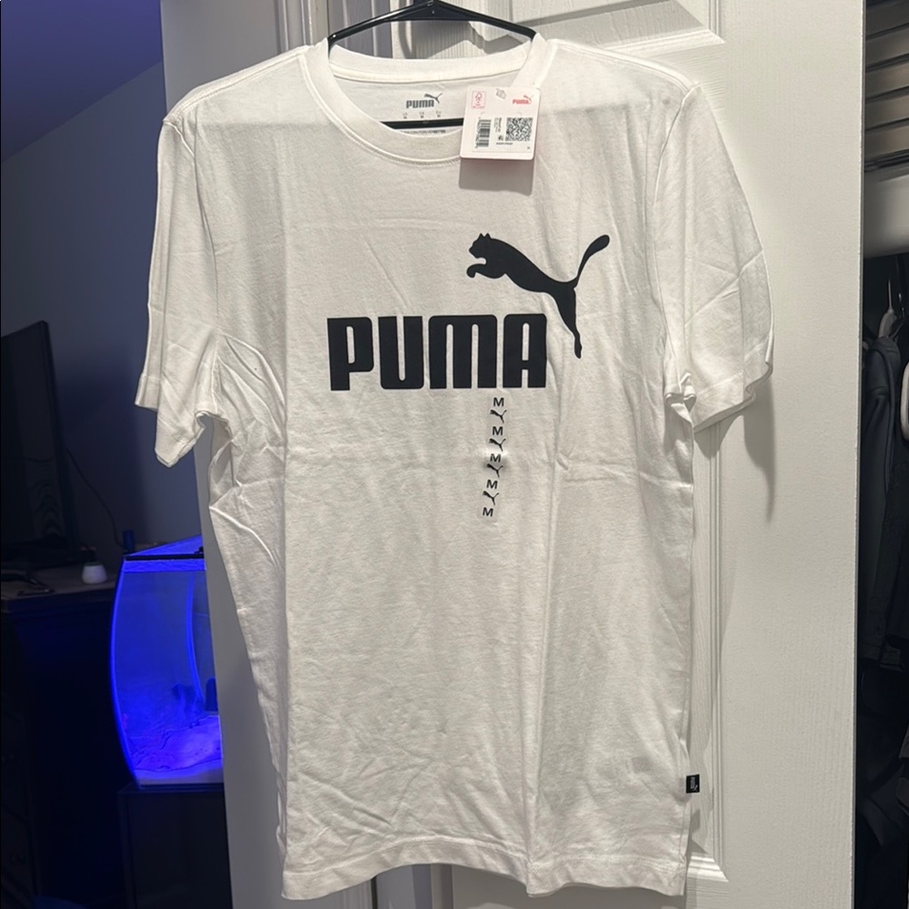 Puma White Short Sleeve Tee Iconic Logo